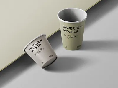 Scene With Paper Cup Mockup Isometric coffee