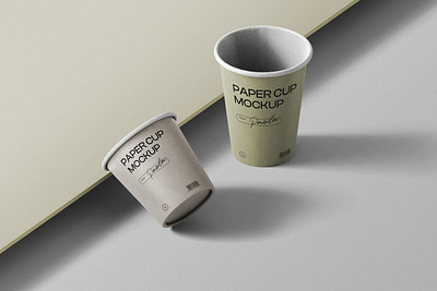 Scene With Paper Cup Mockup Isometric coffee