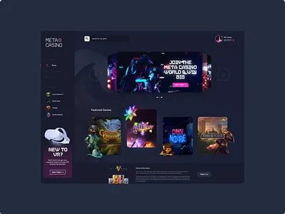 Meta Casino casino casino betting casino desktop casino slots design casino ui casinodesign design design casino design slots gambling games interface meta meta casino slots ui vr vr casino vr slots