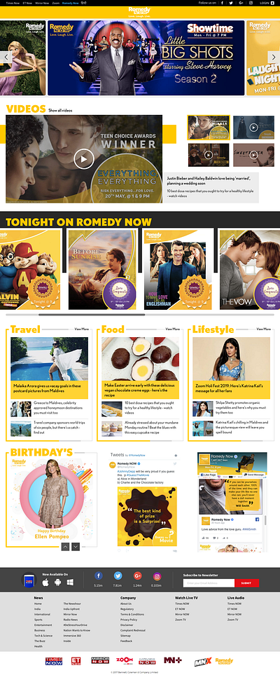Romedy Now design responsive ui ux webiste
