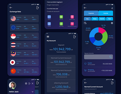 UI app design (Dark Mode) app design ui