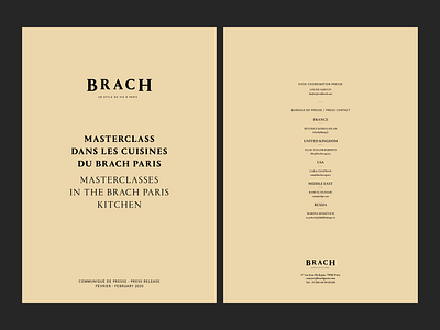 Brach Paris / Masterclass brach paris brochure graphic design hotel luxury press kit