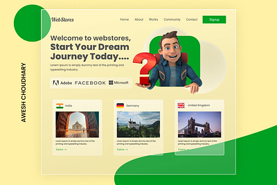 GLASSY LANDING PAGE 2.0 awesh awesh choudhary css design glass glassy web design html interface landing page landing page design logo minimalistic ui web design web landing website
