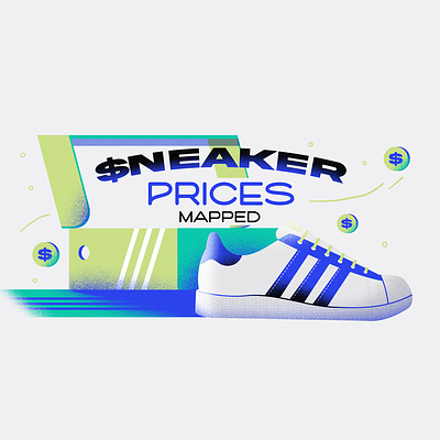:::Sneaker Prices Mapped::: design editorial graphic design illustration infographic minimal shoe sneaker