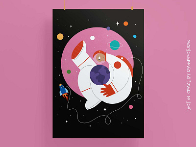 Lost in Space character design character illustration childrenillustration digital illustration editorial illustration fun illustration minimal poster space
