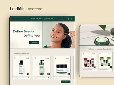 Mysteries Cosmetics | design concept banner beauty case branding cosmetics design design studio designer team ecommerce figma graphic design illustration landing page logo online shop design portfolio case ui ux ui design webdesign websites design wordpress