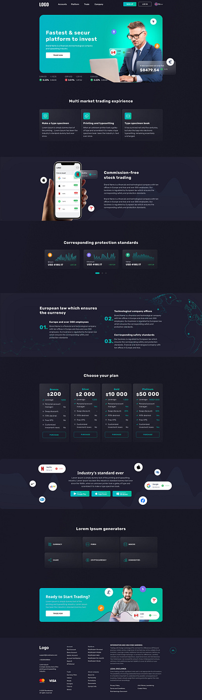 Trading design ui uidesign ux web webdesign website