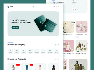 CARE. - Beauty Treatment Website beauty branding care design dribbble best shot figma illustration lotion ux