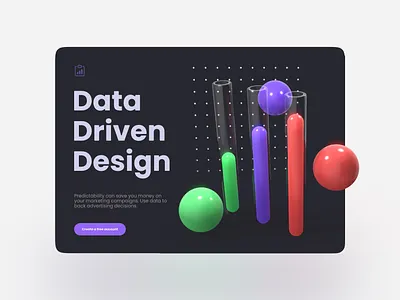 UI Web Design with 3D Data Assets 3d ai bar brand branding chart colour dark mode data design graph graphic design hero illustration infographic landing page learning machine ui vector