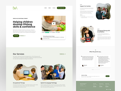 Landing page for Believe & Achieve healthy landing page therapy ui website