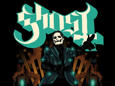 Ghost art band design drawing ghost illustration metal shirt tshirt