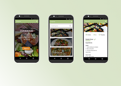 Cookbook - Mobile recipe app design graphic design ux