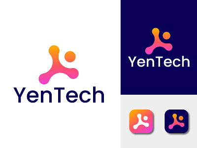 Tech Logo Design: Letter Y + Connection app logo branding business logo communication computer connection gradient logo letter y lettermark logo logo design modern logo network software symbol tech logo technology technology logo ui unique logo