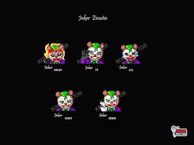 Joker Twitch Emotes cartoon design emoji emote emotes illustration twitch twitchemote twitchemotes