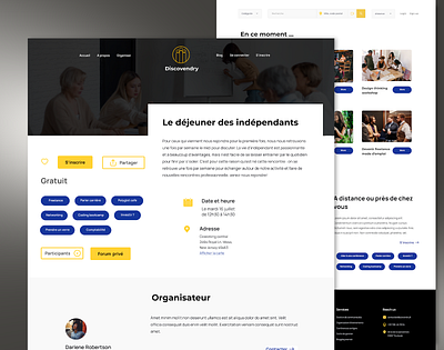 DIscovendry -Event registration - web application design ui ux