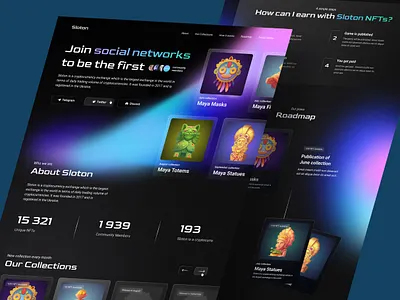 Sloton - functional NFT platform design desktop graphic design illustration landingpage mainpage maya nft ui ux web webdesign