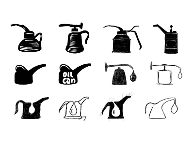 WIP - oilcan sketches brand identity branding brandmark custom logo design graphic design identity identity design identity designer logo logo design logo designer mark negative space oilcan oilcan logo process sketches work in progress