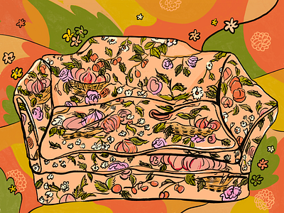 Groovy Couch 70s couch drawing groovy illustration mixed media pattern procreate sketchbook trippy