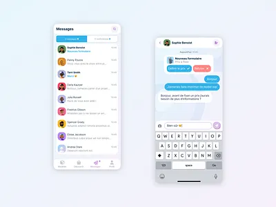 DIMAP - 3D marketplace app conversation design message list messaging mobile mobile ui product ui ux
