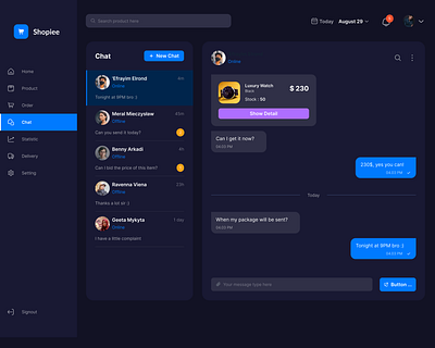 ChatBox for web app chatbot dashboard design desktop mobile app ui saas ui web dashboard