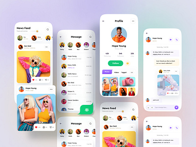 Social Media Mobile App about app app design feed figma follow instagram post minimal mobile nft profile profilepage social social feed social media social network trending trending ui ui ux