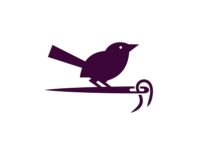 concept bird logo seamstress sewer