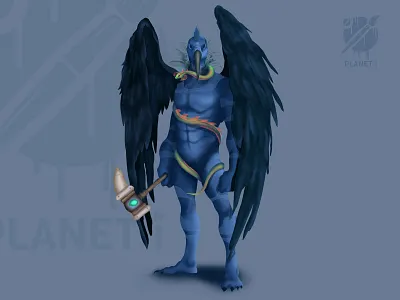 CHarUN alien alien vulture charecter design concept art fantasy art illustration space character vulture