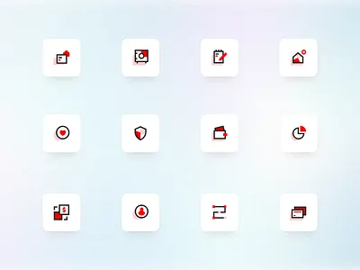 Finance Icons black design dual tone finance icon icons red ui uiux ux