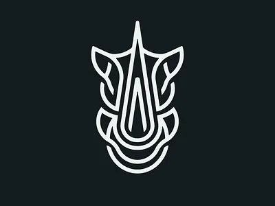 Rhino Head Line Art Logo animal line art linear lineart minimalist monoline rhino sports strength strong
