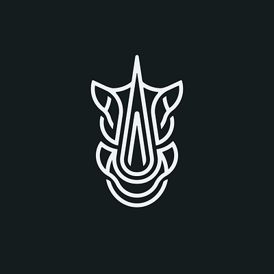 Rhino Head Line Art Logo animal line art linear lineart minimalist monoline rhino sports strength strong