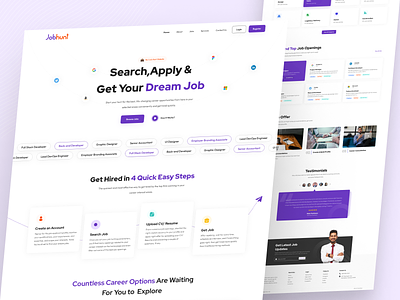 Job Portal Website employers job job hunt job portal job portal ui job posters job search job seekers landing page ui ui design web design web ui website website design website ui