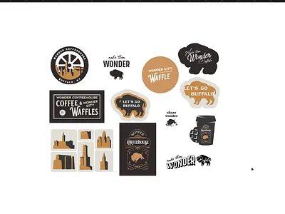 Coffeehouse Stickers bison branding buffalo coffee icon illustration logo new york product sticker