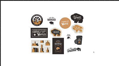 Coffeehouse Stickers bison branding buffalo coffee icon illustration logo new york product sticker