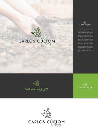 Carlos Custom landscaping arabic logo brand identity branding design illustration logo logo design minimalist logo ui vector