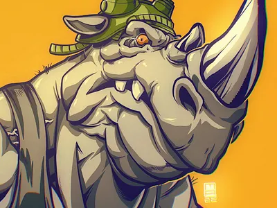 Rocksteady anime character design comic comic book comics illustration manga rocksteady teenage mutant ninja turtles tmnt