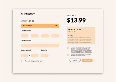 Credit Card Checkout design ui