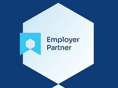 Employer Partner - Logo Version 1 abstract award brand identity certificate employer geometric hexagon hexagon identity hexagon logo hr human resources logo logo design modern partner