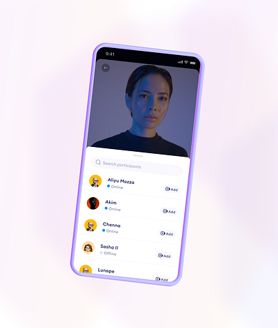 Add to video call screen chat app design figma ui design video call
