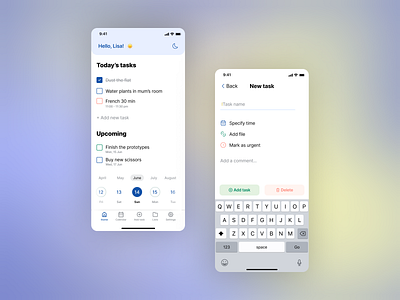 To-do app design gradient ios app mobile mobile app productivity time management to do ui user interface