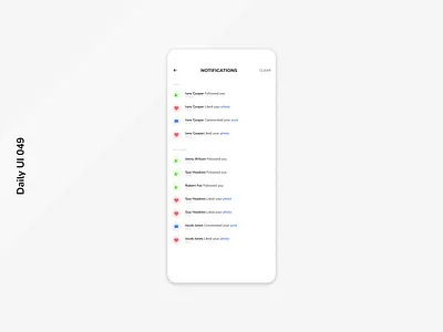 Daily UI 049 | Notifications daily ui 049 minimalism mobile design notifications