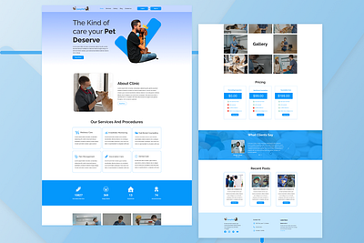 Pet Care Landing Page 2022trand animal beginner blue branding clean color cute design graphic design illustration logo pet simple ui