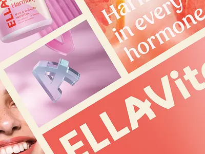 EllaVita Supplement Branding and Packaging Design - Supplement 3d brand identity branding health label logo medical medicine packaging supplement vitamins womens