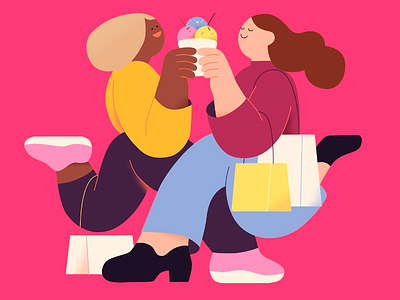 Ice Cream Buddies - Colorful Illustration art art design artistic expression artistic mindfulness artwork colorful colorful art colorful illustration creative design design digital artwork friends ice cream ice cream buddies illustration insparation inspired pink background vibrant vibrant design