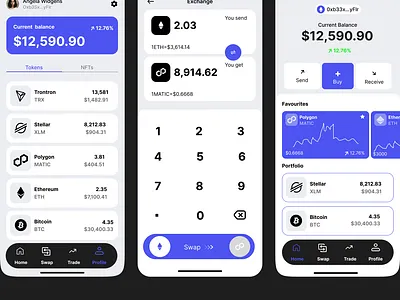 Designed a Mobile App for a De-Fi Exchange design ui ux uxui