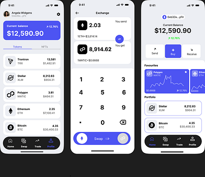 Designed a Mobile App for a De-Fi Exchange design ui ux uxui