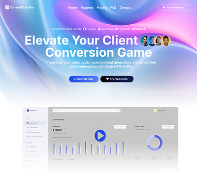 Saas Landing Page Design - ConvertFlow Pro crypto free landing page saas tech theme ui ui design ux web design web template website