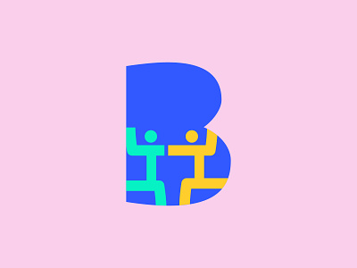B + people - B logo design b b logo brand identity branding colorful community connect graphicdesign identity lettermark logo logos minimal modern monogram people simple vivid