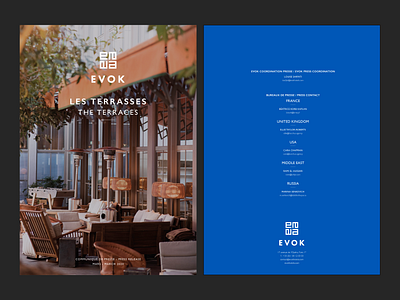 Les terrasses brochure graphic design hotel indesign press kit restaurant