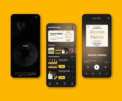 Audiobook Player App app app design app ui design mobile app ui ui design ui ux ui ux design ux
