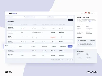 Inventory Module Design For a Pharma Company dashboard dashboard design design enterprise ux graphic design illustration interaction inventory pharmacy ui ui ux ux uxdesign